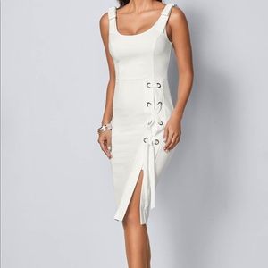 Lace Up Detail Sleeveless Dress